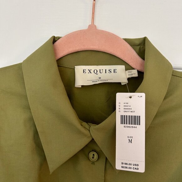 Anthropologie NWT Size M Tobie Button-Front Pleated Shirt Dress by Exquise - Picture 4 of 7